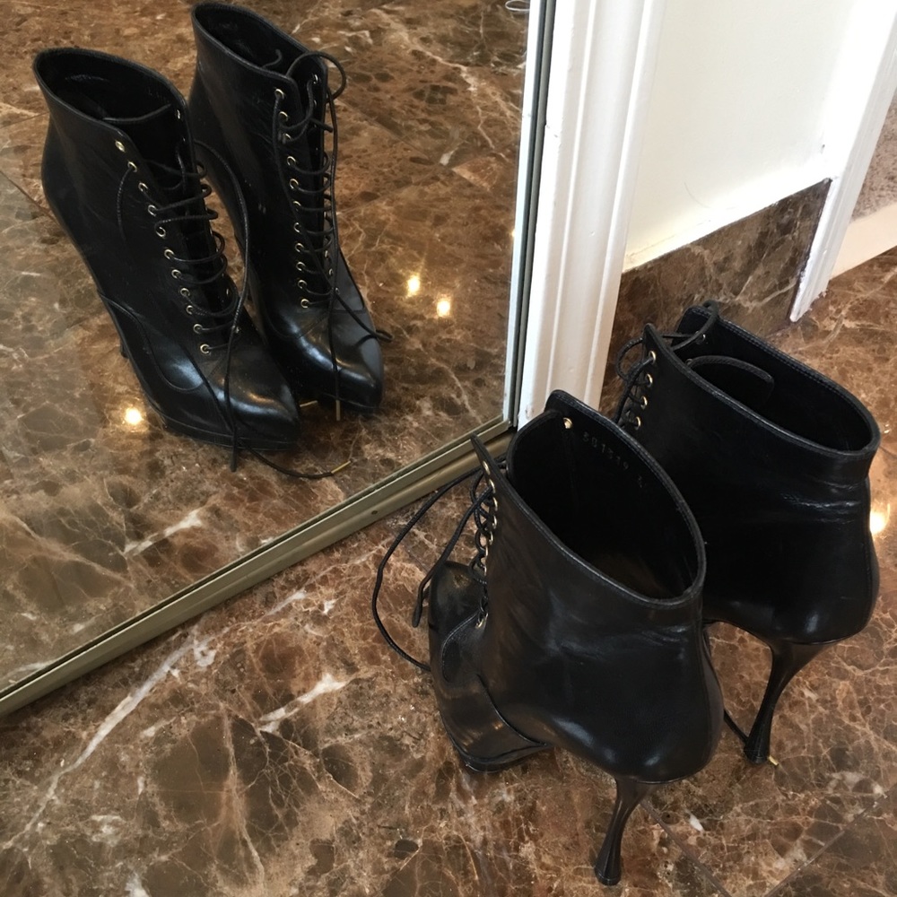 Alexander McQueen black booties